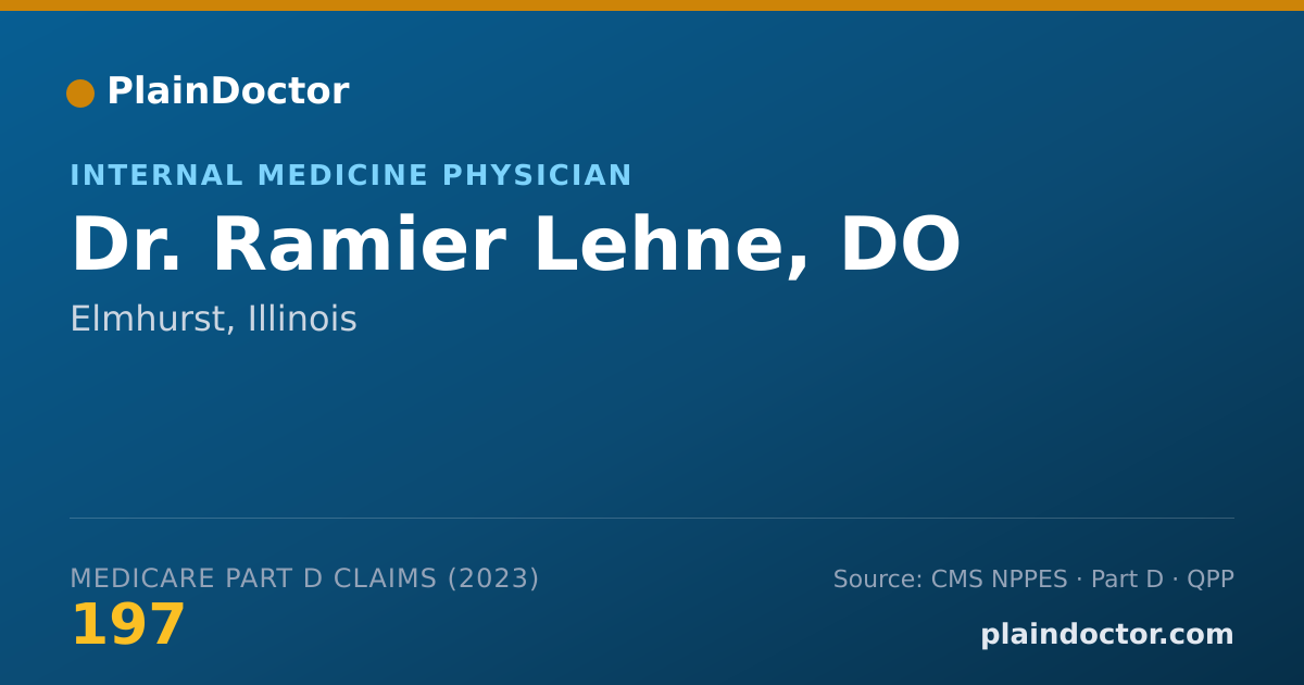 Shareable card for Ramier Lehne, DO - Internal Medicine Physician, Elmhurst, IL