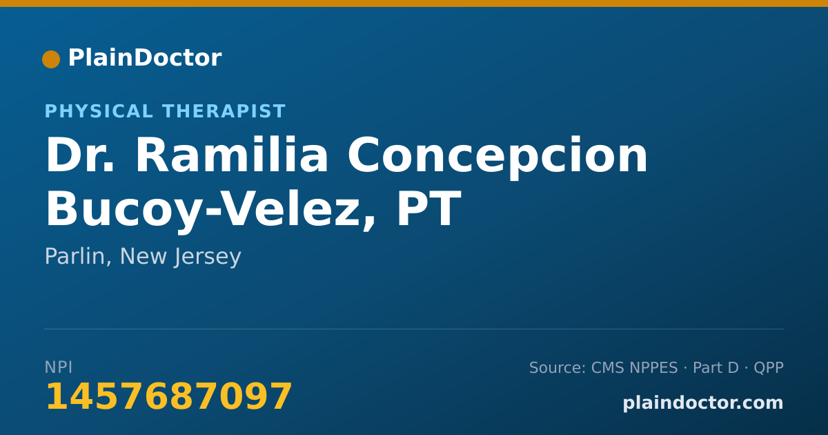Shareable card for Ramilia Concepcion Bucoy-Velez, PT - Physical Therapist, Parlin, NJ