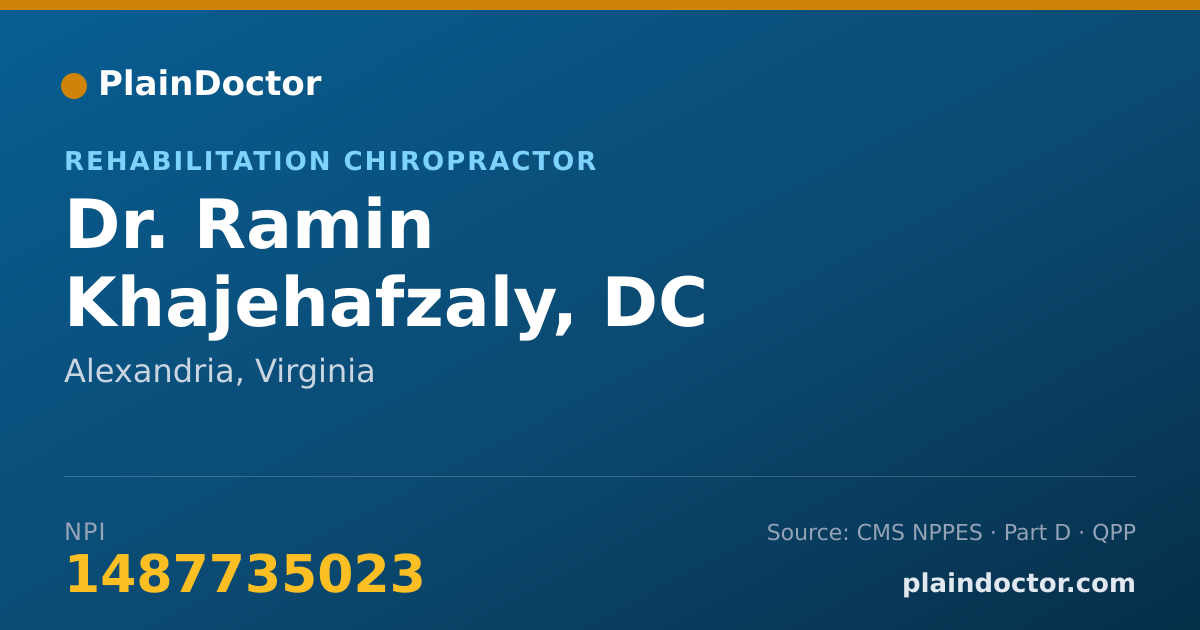 Shareable card for Ramin Khajehafzaly, DC - Rehabilitation Chiropractor, Alexandria, VA