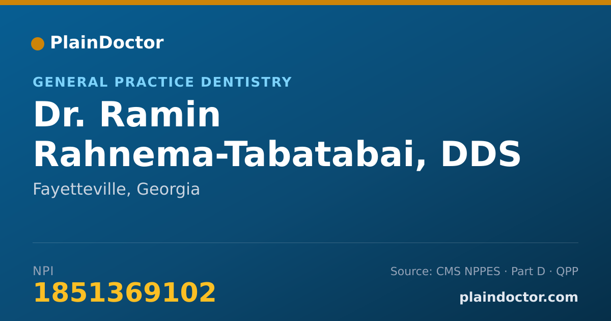 Shareable card for Ramin Rahnema-Tabatabai, DDS - General Practice Dentistry, Fayetteville, GA