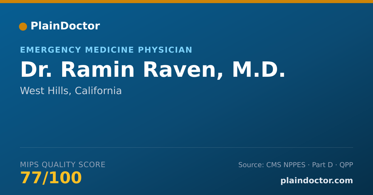 Shareable card for Ramin Raven, M.D. - Emergency Medicine Physician, West Hills, CA