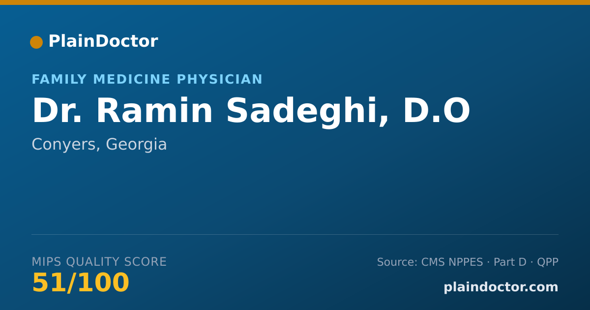 Shareable card for Ramin Sadeghi, D.O - Family Medicine Physician, Conyers, GA