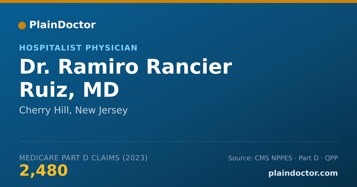 Shareable card for Ramiro Rancier Ruiz, MD - Hospitalist Physician, Cherry Hill, NJ