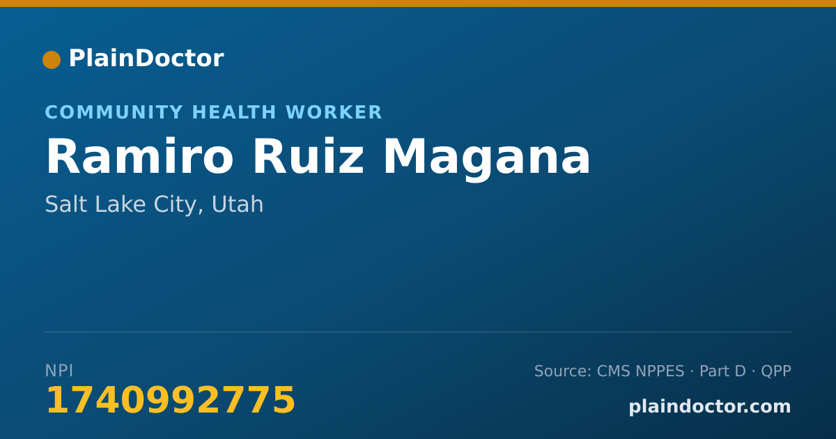 Shareable card for Ramiro Ruiz Magana - Community Health Worker, Salt Lake City, UT