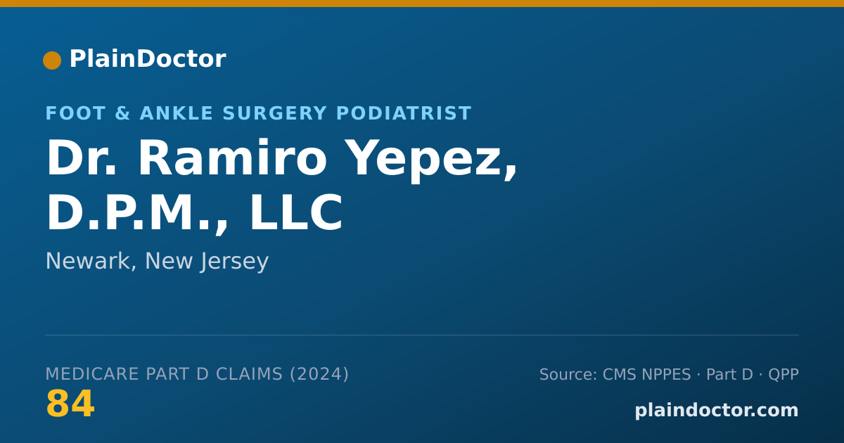 Shareable card for Ramiro Yepez, D.P.M., LLC - Foot & Ankle Surgery Podiatrist, Newark, NJ