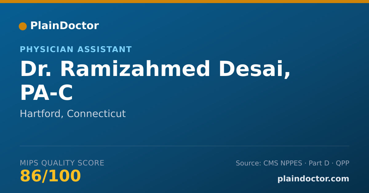 Shareable card for Ramizahmed Desai, PA-C - Physician Assistant, Hartford, CT