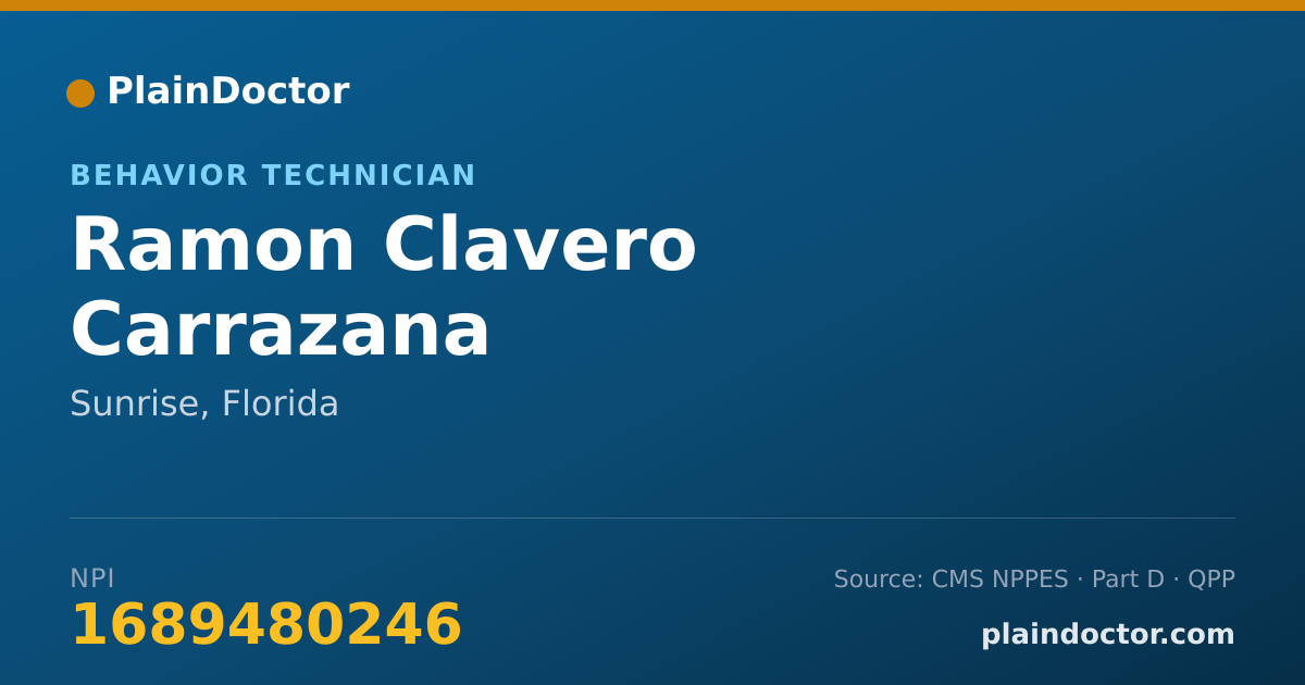 Shareable card for Ramon Clavero Carrazana - Behavior Technician, Sunrise, FL