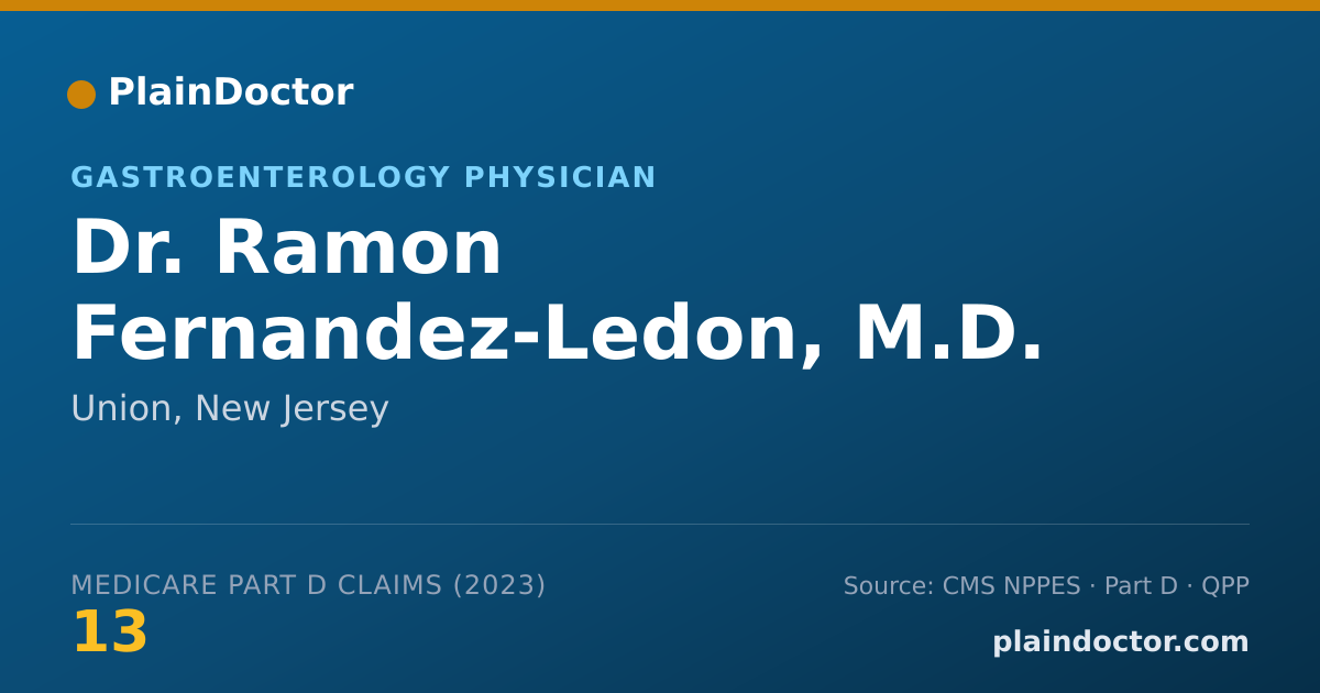 Shareable card for Ramon Fernandez-Ledon, M.D. - Gastroenterology Physician, Union, NJ