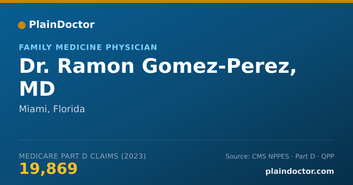 Shareable card for Ramon Gomez-Perez, MD - Family Medicine Physician, Miami, FL