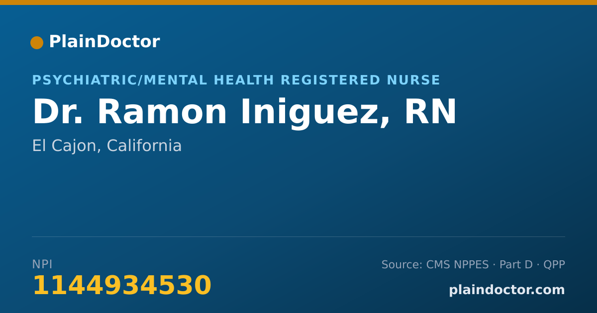 Shareable card for Ramon Iniguez, RN - Psychiatric/Mental Health Registered Nurse, El Cajon, CA