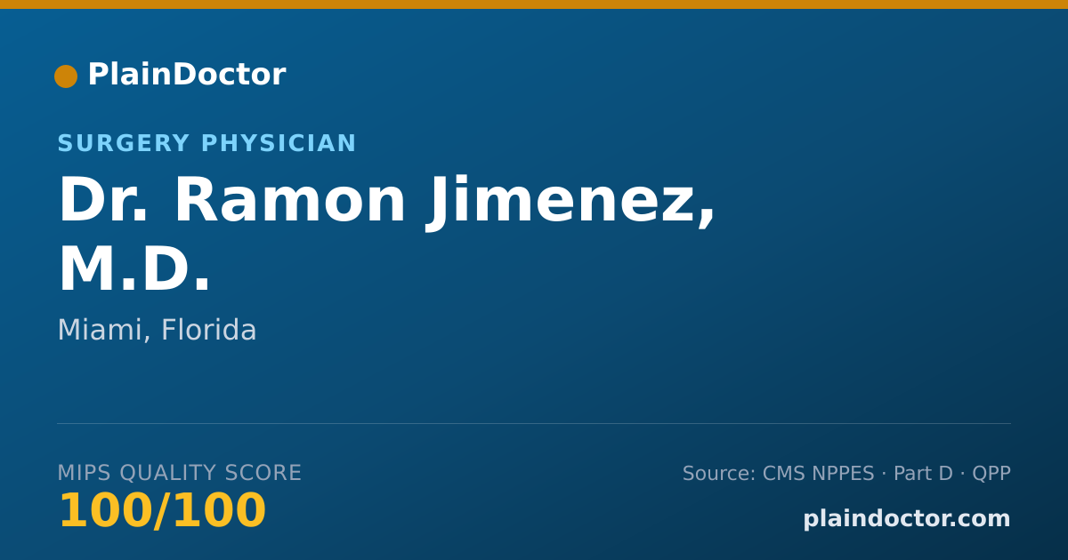 Shareable card for Ramon Jimenez, M.D. - Surgery Physician, Miami, FL