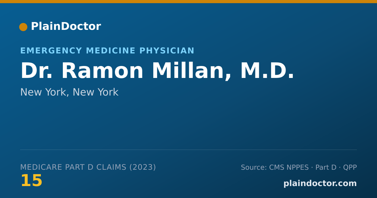 Shareable card for Ramon Millan, M.D. - Emergency Medicine Physician, New York, NY