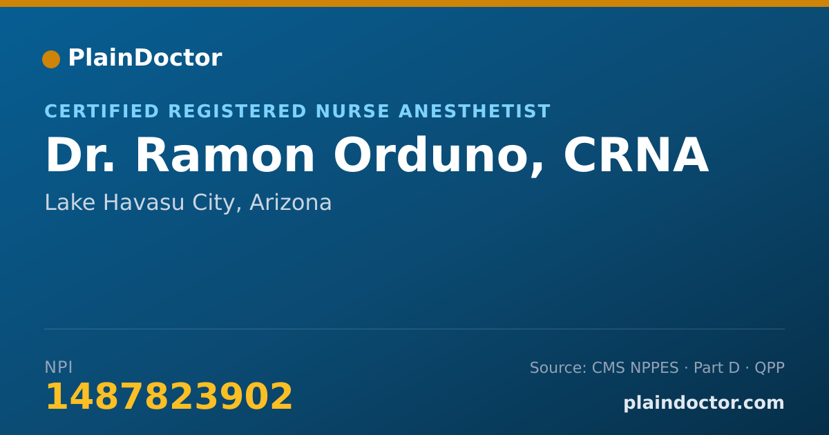 Shareable card for Ramon Orduno, CRNA - Certified Registered Nurse Anesthetist, Lake Havasu City, AZ