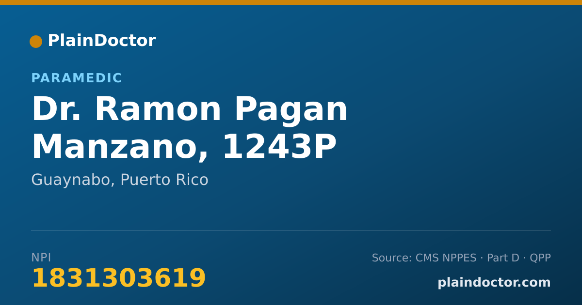 Shareable card for Ramon Pagan Manzano, 1243P - Paramedic, Guaynabo, PR