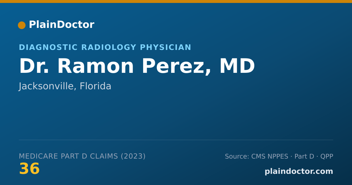 Shareable card for Ramon Perez, MD - Diagnostic Radiology Physician, Jacksonville, FL