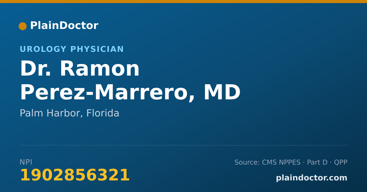 Shareable card for Ramon Perez-Marrero, MD - Urology Physician, Palm Harbor, FL