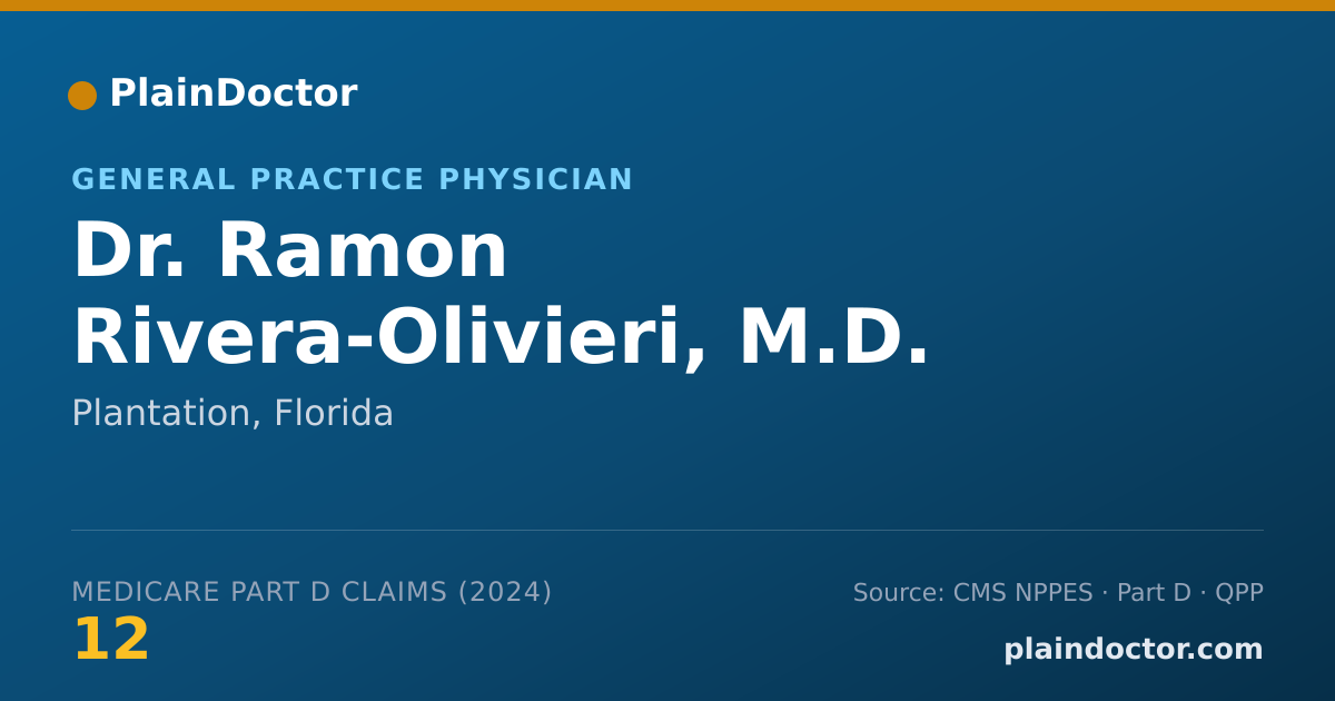 Shareable card for Ramon Rivera-Olivieri, M.D. - General Practice Physician, Plantation, FL