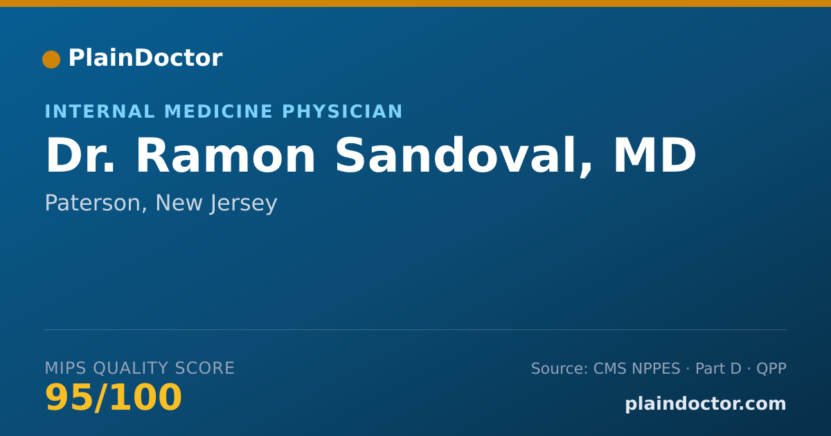 Shareable card for Ramon Sandoval, MD - Internal Medicine Physician, Paterson, NJ