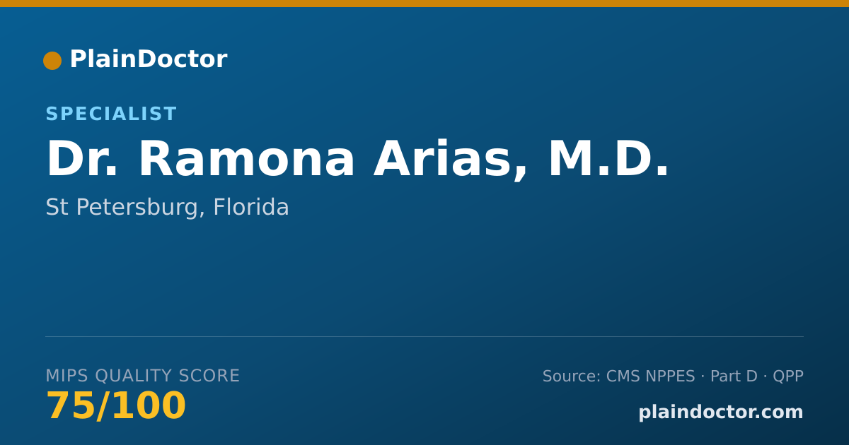 Shareable card for Ramona Arias, M.D. - Specialist, St Petersburg, FL