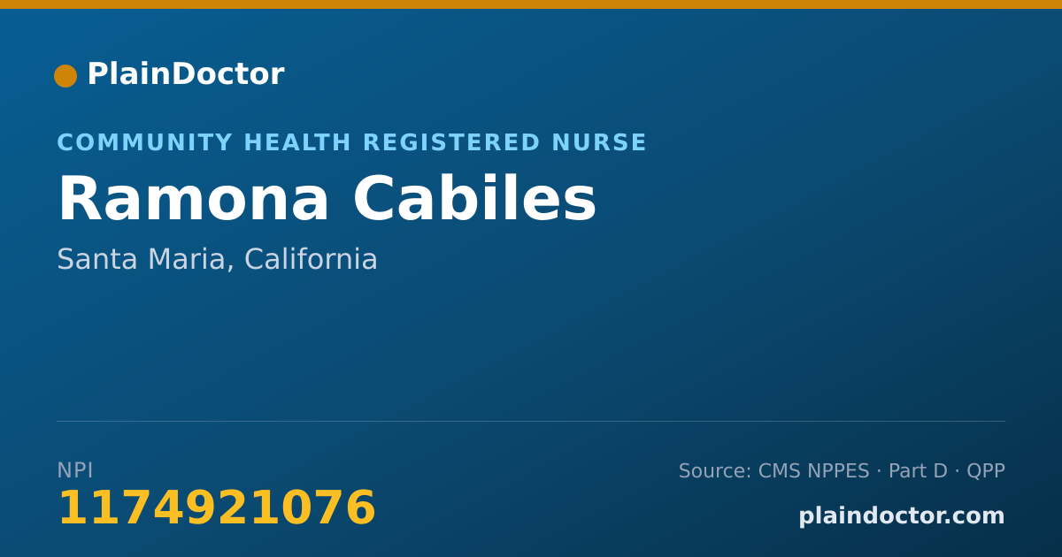 Shareable card for Ramona Cabiles - Community Health Registered Nurse, Santa Maria, CA