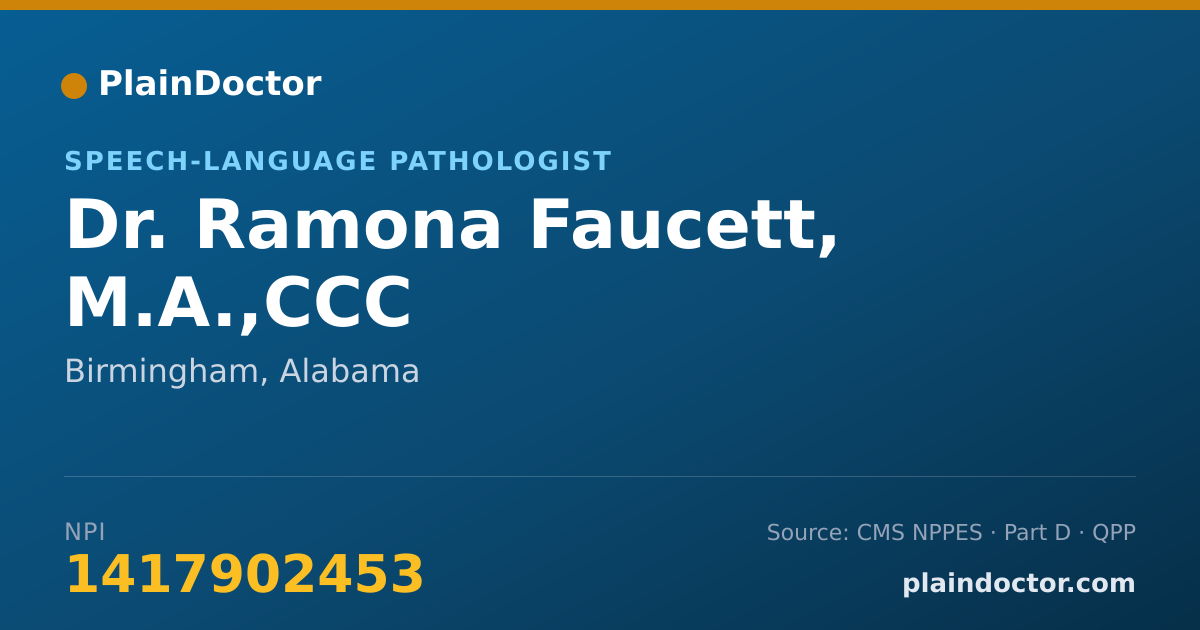 Shareable card for Ramona Faucett, M.A.,CCC - Speech-Language Pathologist, Birmingham, AL