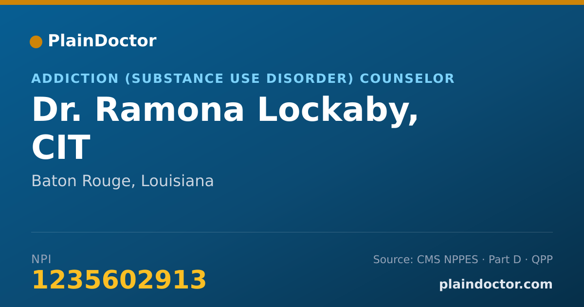 Shareable card for Ramona Lockaby, CIT - Addiction (Substance Use Disorder) Counselor, Baton Rouge, LA