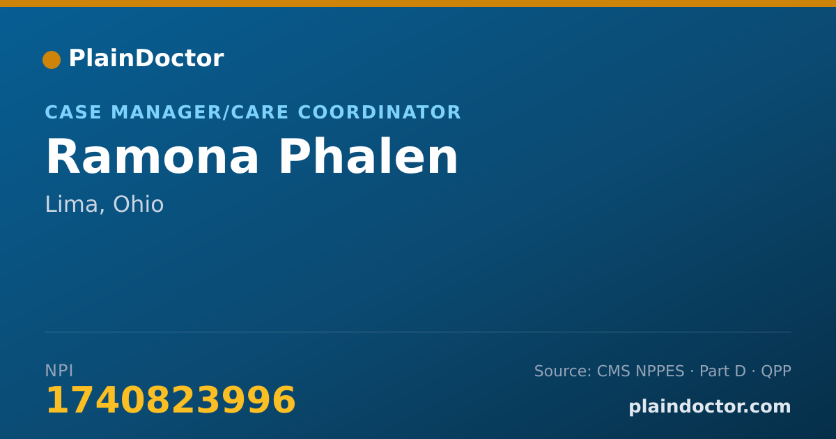 Shareable card for Ramona Phalen - Case Manager/Care Coordinator, Lima, OH