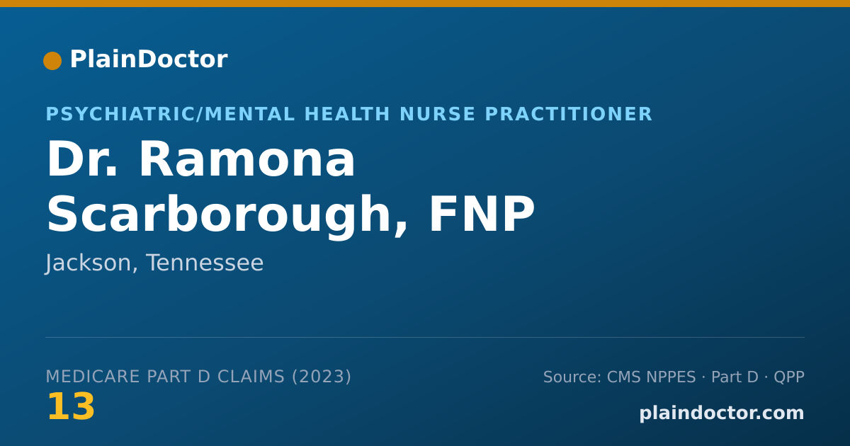 Shareable card for Ramona Scarborough, FNP - Psychiatric/Mental Health Nurse Practitioner, Jackson, TN