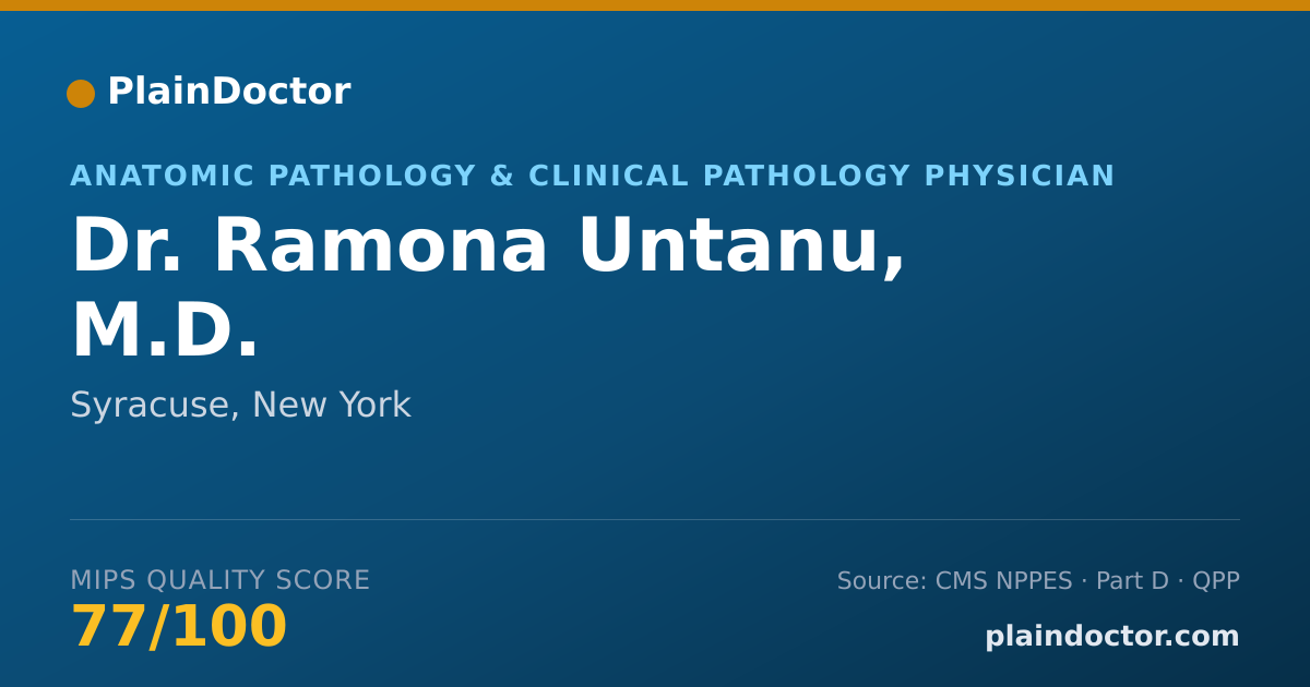 Shareable card for Ramona Untanu, M.D. - Anatomic Pathology & Clinical Pathology Physician, Syracuse, NY