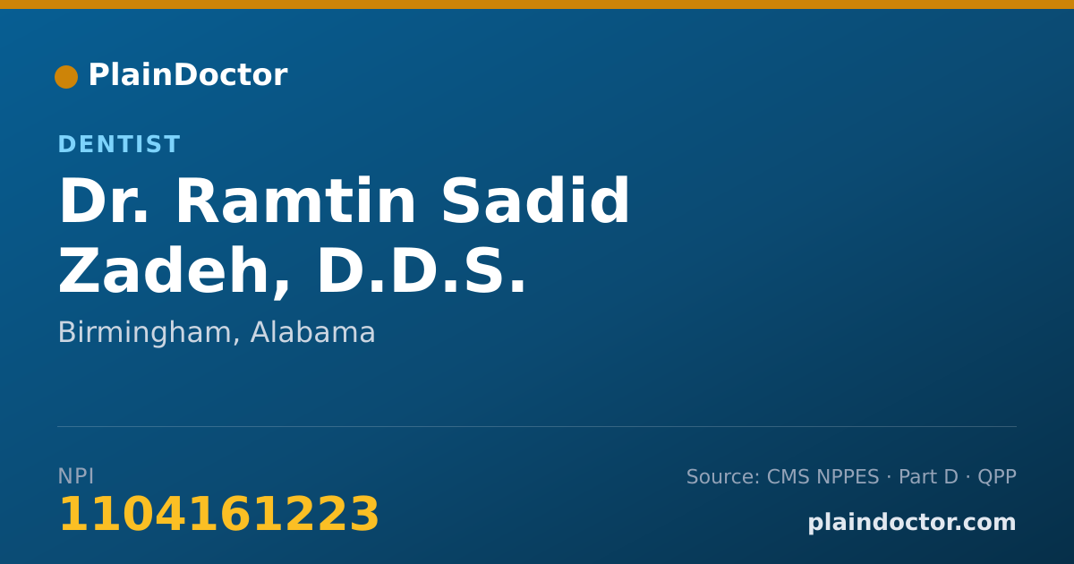 Shareable card for Ramtin Sadid Zadeh, D.D.S. - Dentist, Birmingham, AL