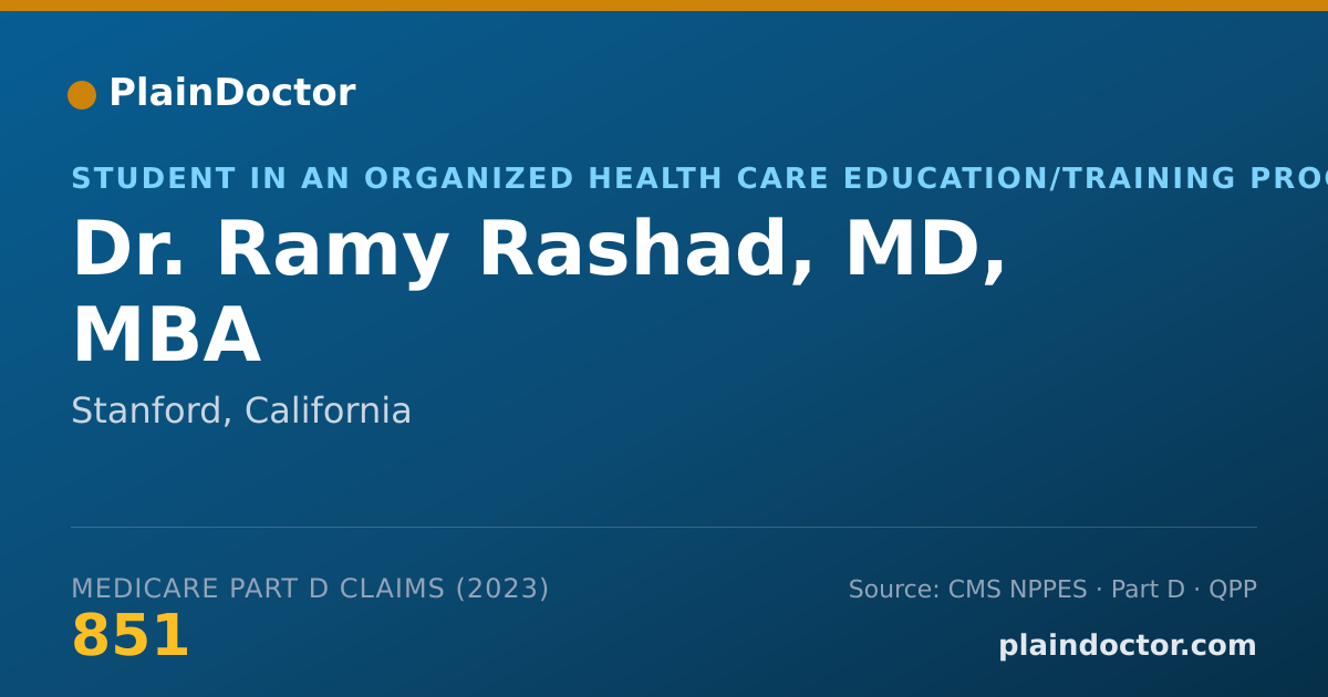 Shareable card for Ramy Rashad, MD, MBA - Student in an Organized Health Care Education/Training Program, Stanford, CA