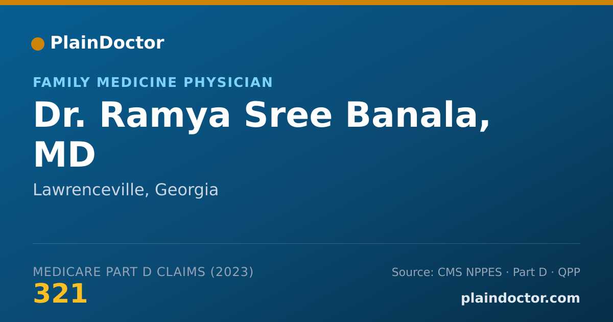 Shareable card for Ramya Sree Banala, MD - Family Medicine Physician, Lawrenceville, GA