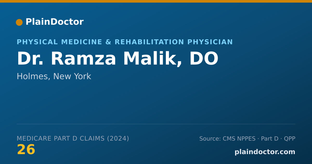 Shareable card for Ramza Malik, DO - Physical Medicine & Rehabilitation Physician, Holmes, NY