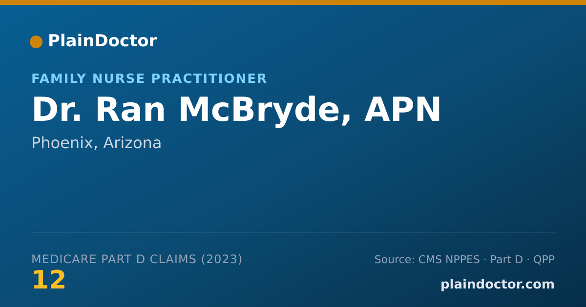 Shareable card for Ran McBryde, APN - Family Nurse Practitioner, Phoenix, AZ