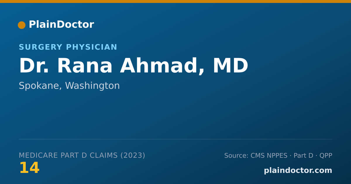 Shareable card for Rana Ahmad, MD - Surgery Physician, Spokane, WA