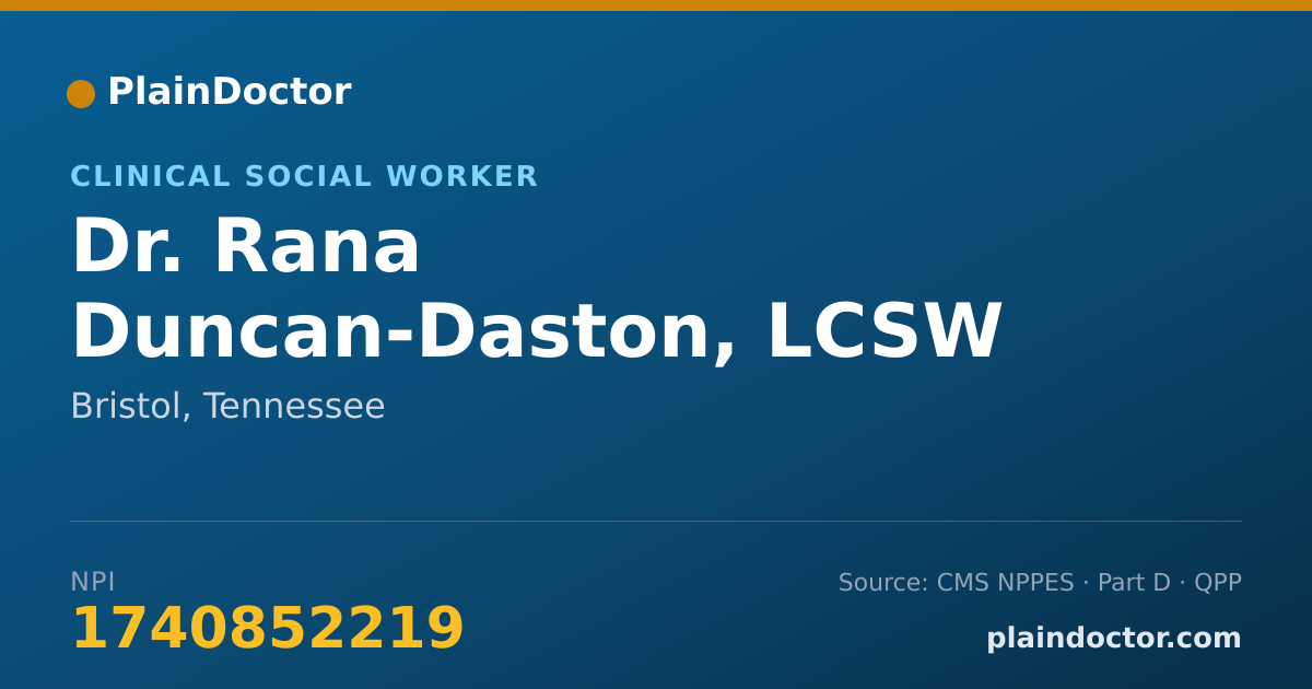 Shareable card for Rana Duncan-Daston, LCSW - Clinical Social Worker, Bristol, TN