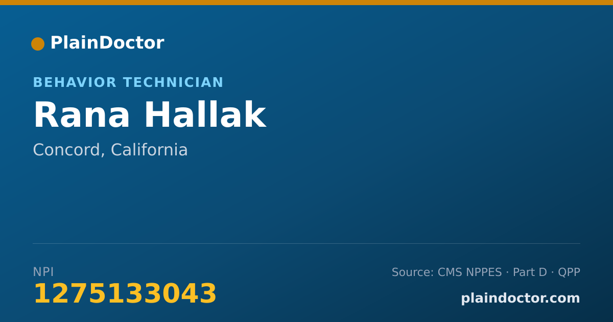 Shareable card for Rana Hallak - Behavior Technician, Concord, CA