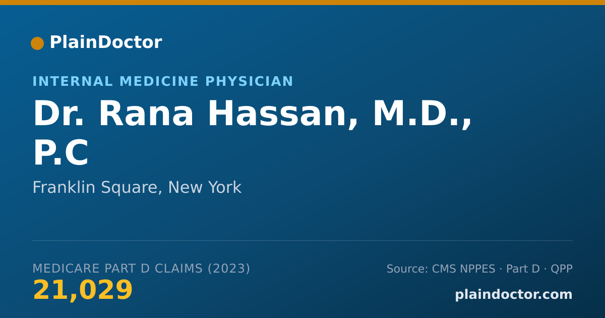 Shareable card for Rana Hassan, M.D., P.C - Internal Medicine Physician, Franklin Square, NY