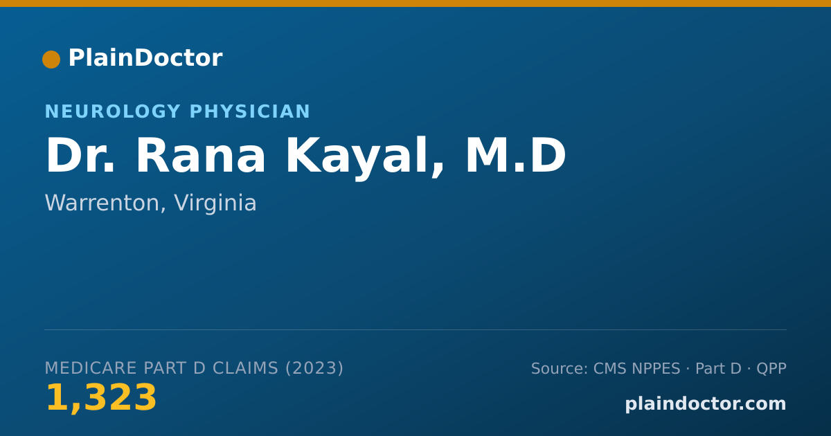Shareable card for Rana Kayal, M.D - Neurology Physician, Warrenton, VA