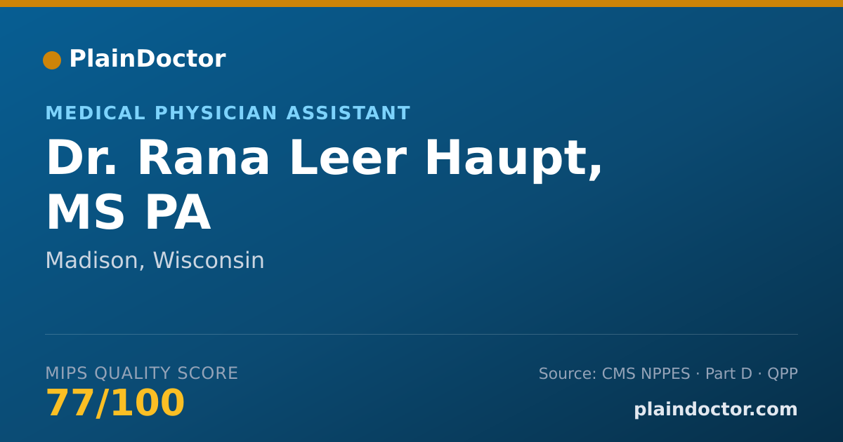 Shareable card for Rana Leer Haupt, MS PA - Medical Physician Assistant, Madison, WI