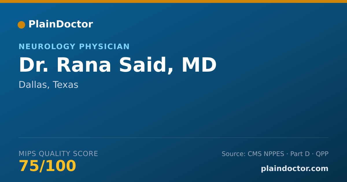 Shareable card for Rana Said, MD - Neurology Physician, Dallas, TX