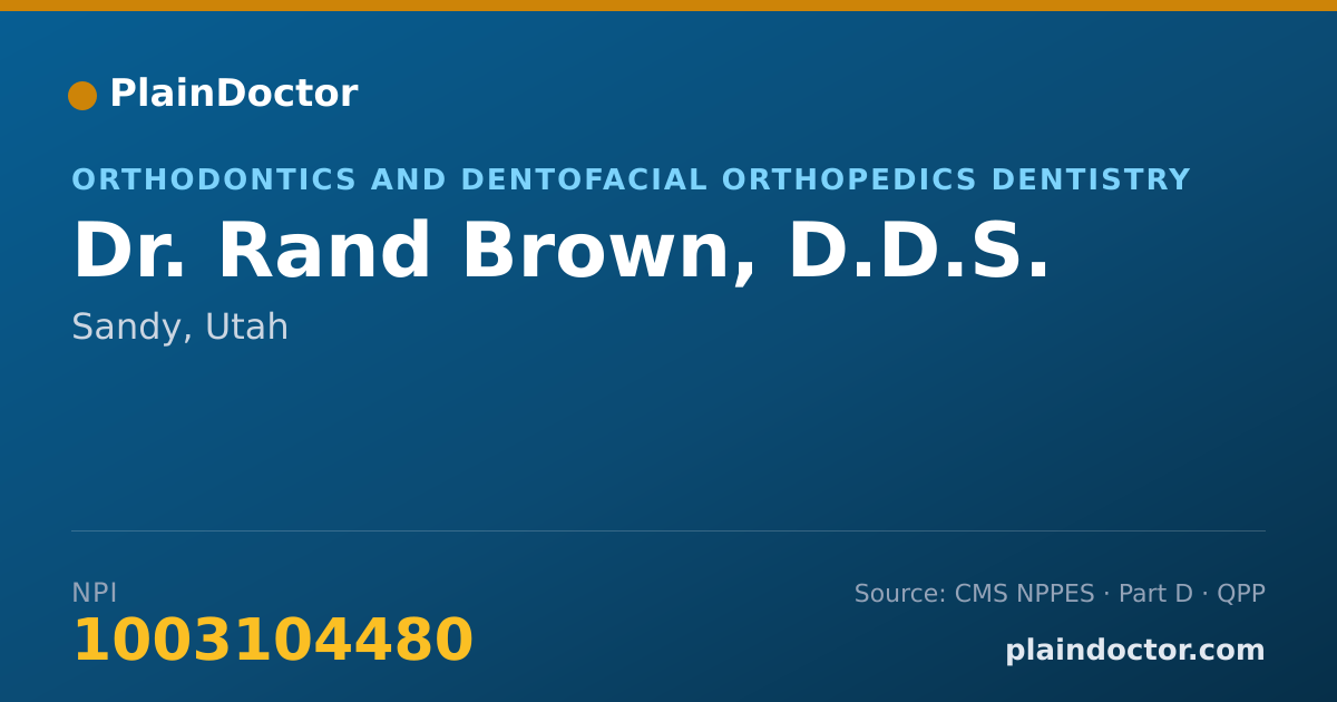 Shareable card for Rand Brown, D.D.S. - Orthodontics and Dentofacial Orthopedics Dentistry, Sandy, UT
