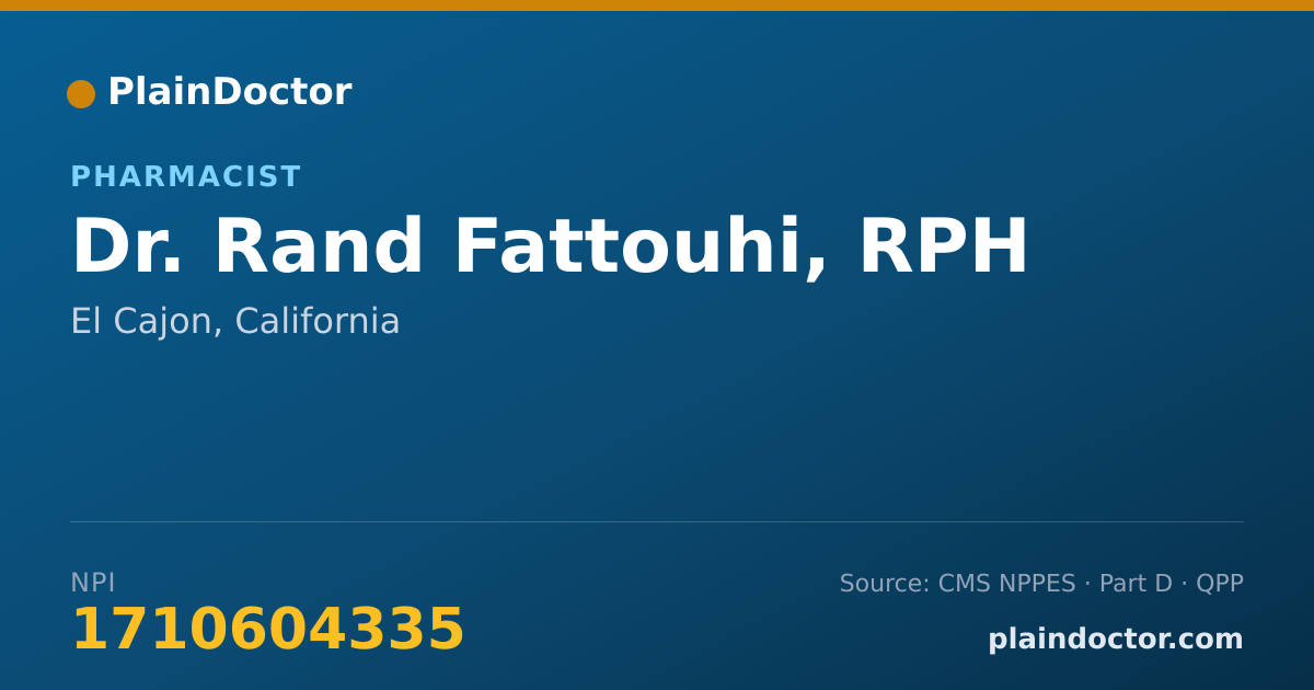 Shareable card for Rand Fattouhi, RPH - Pharmacist, El Cajon, CA