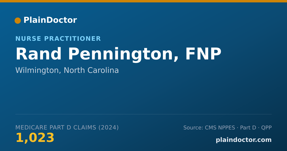 Shareable card for Rand Pennington, FNP - Nurse Practitioner, Wilmington, NC