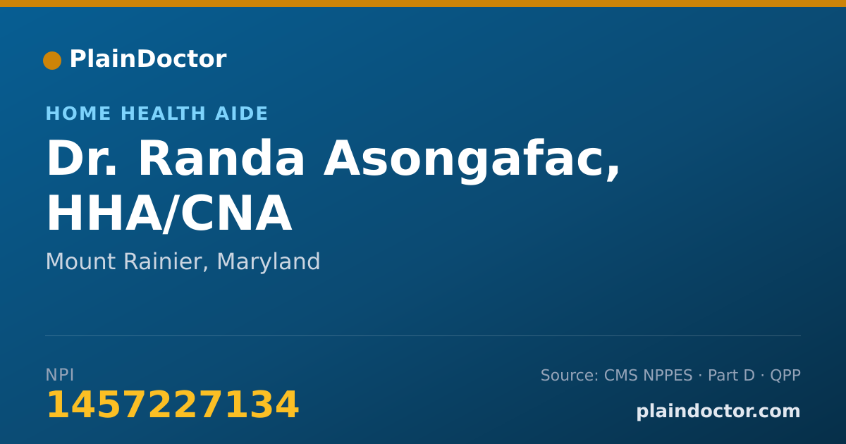 Shareable card for Randa Asongafac, HHA/CNA - Home Health Aide, Mount Rainier, MD