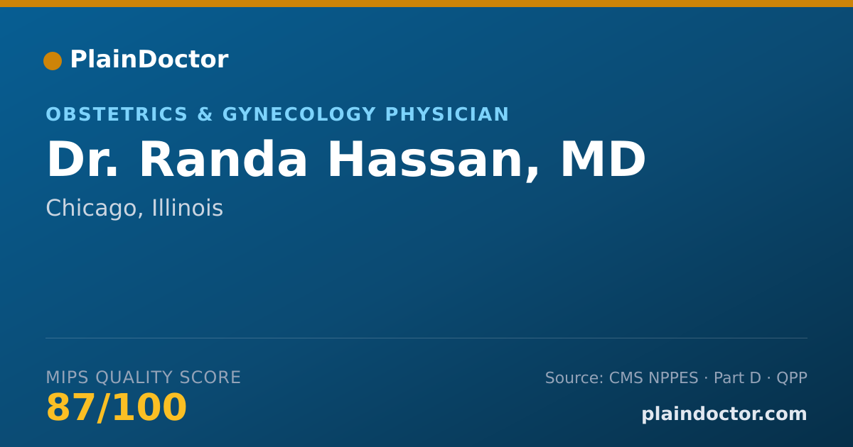 Shareable card for Randa Hassan, MD - Obstetrics & Gynecology Physician, Chicago, IL