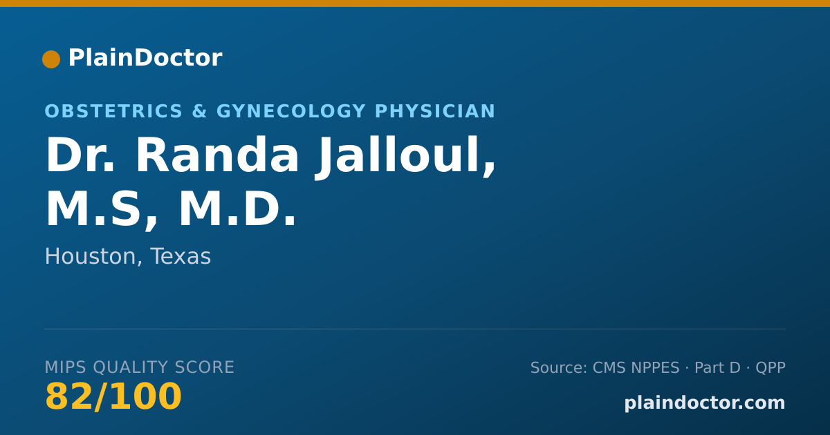 Shareable card for Randa Jalloul, M.S, M.D. - Obstetrics & Gynecology Physician, Houston, TX