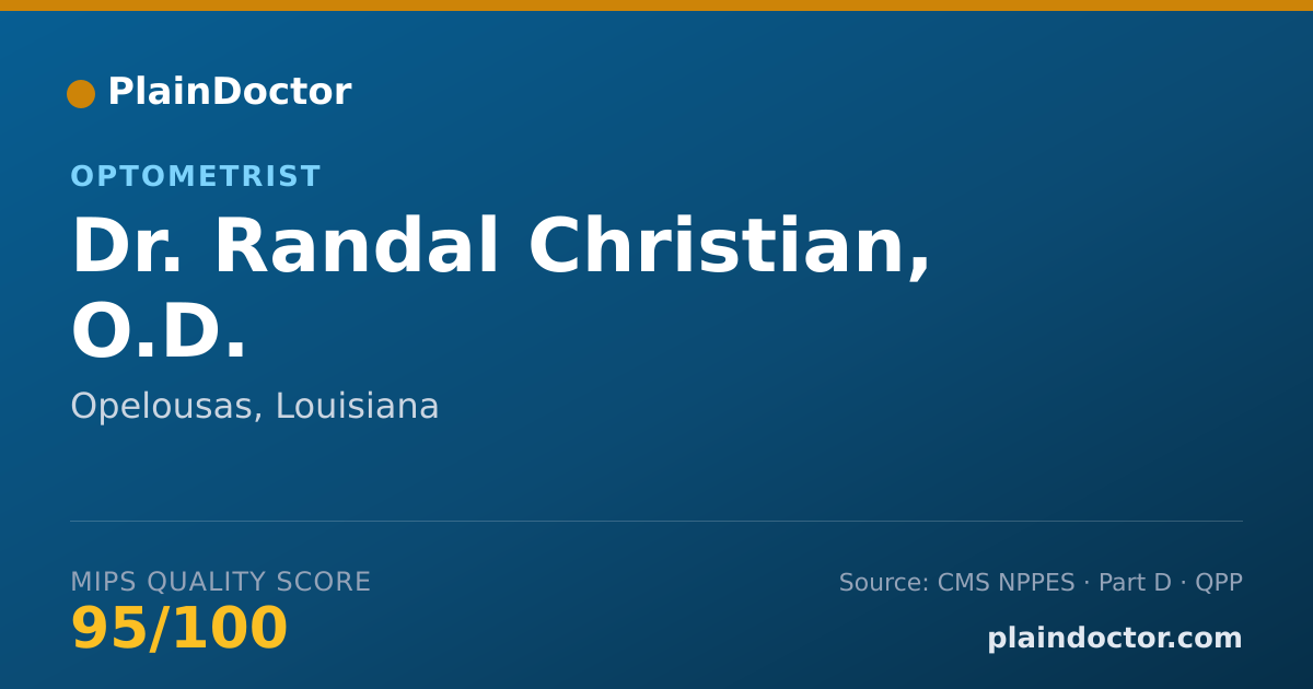 Shareable card for Randal Christian, O.D. - Optometrist, Opelousas, LA