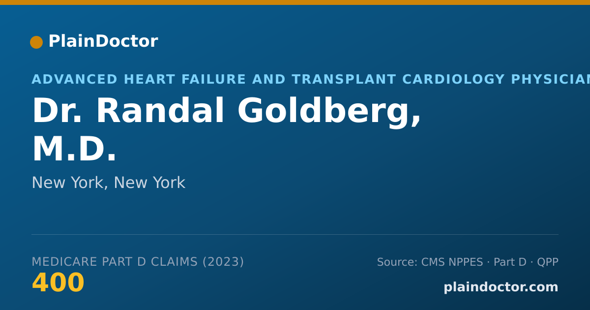 Shareable card for Randal Goldberg, M.D. - Advanced Heart Failure and Transplant Cardiology Physician, New York, NY