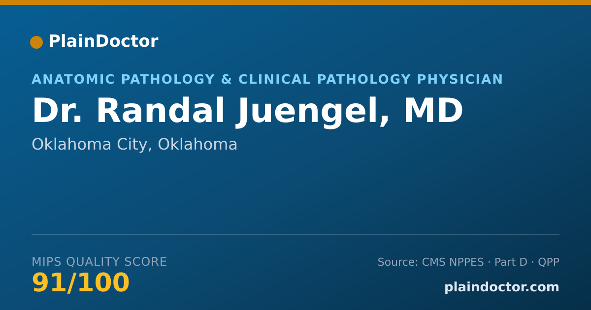 Shareable card for Randal Juengel, MD - Anatomic Pathology & Clinical Pathology Physician, Oklahoma City, OK